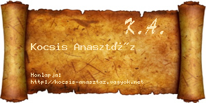 Kocsis Anasztáz névjegykártya
